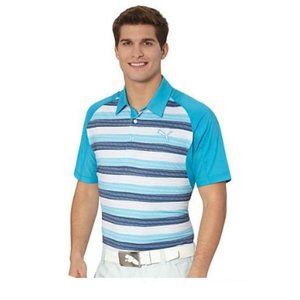 PUMA Golf Rickie Fowler Men's GT GLITCH STRIPE Polo Shirt NWT 2XL XXL